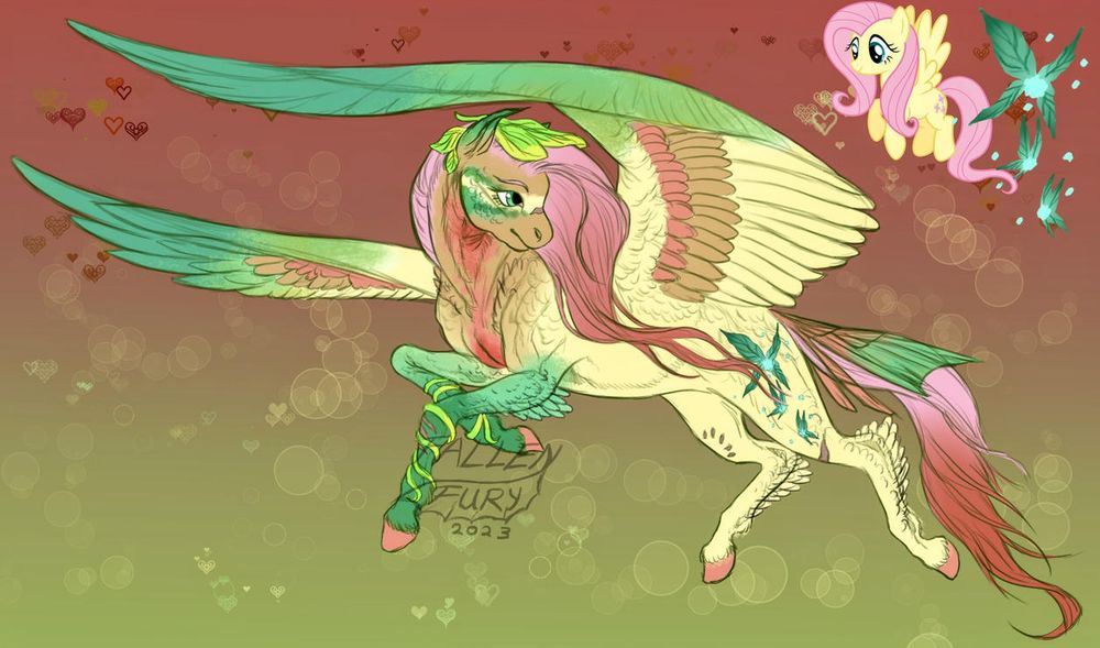 a digital drawing of Fluttershy from My Little pony