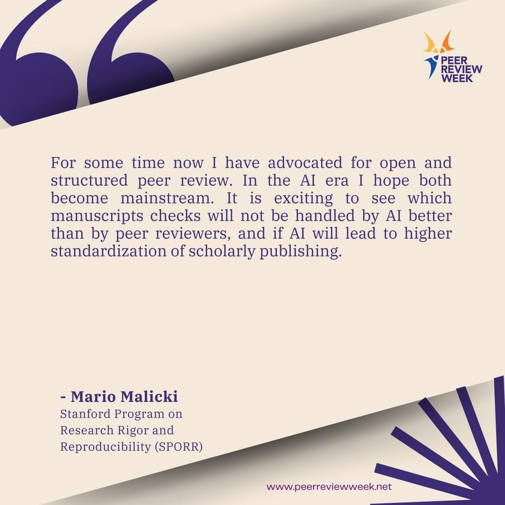 For some time now I have advocated for open and structured peer review. In the AI era I hope both become mainstream. It is exciting to see which manuscript checks will be handled by AI better than by peer reviewers, and if AI will lead to higher standardization of scholarly publishing.