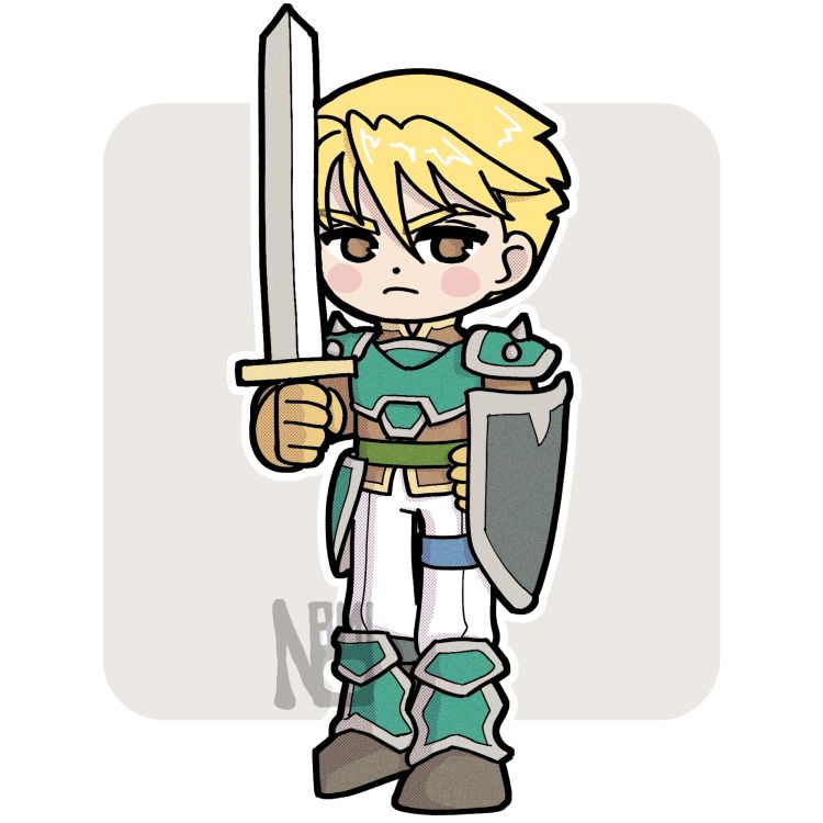 chibi art of harken from fire emblem: the blazing blade. 