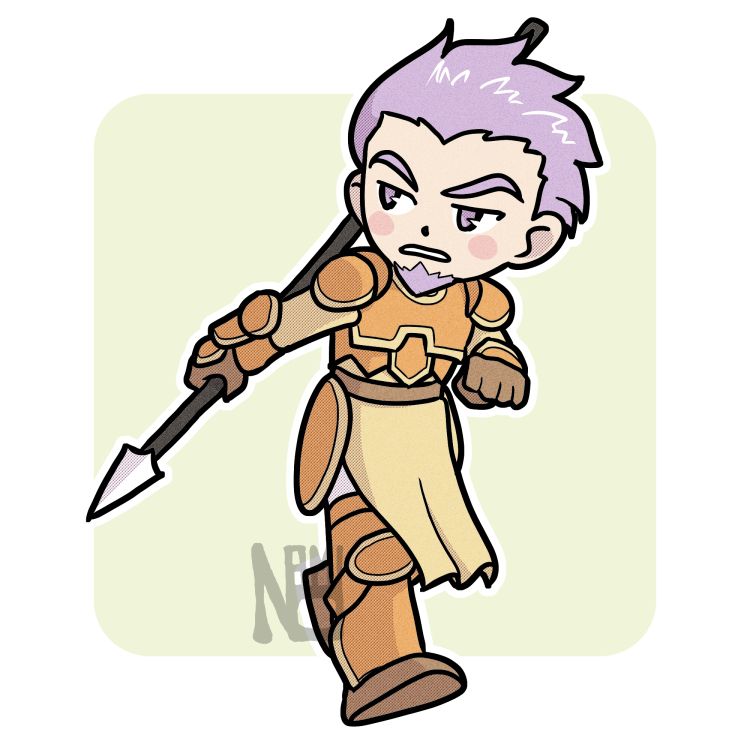 chibi art of marcus from fire emblem: the blazing blade.