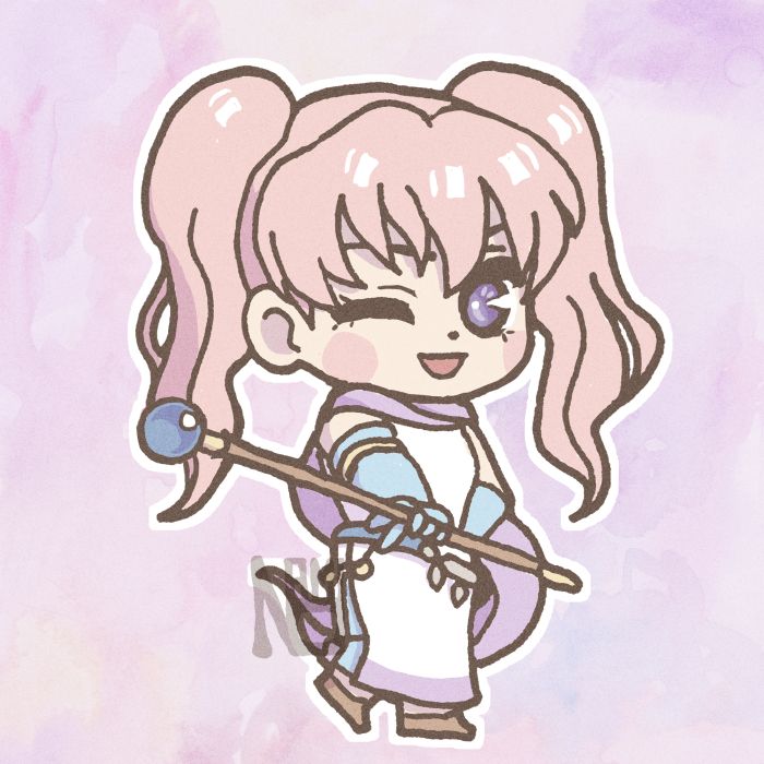 chibi art of serra from fire emblem 7.