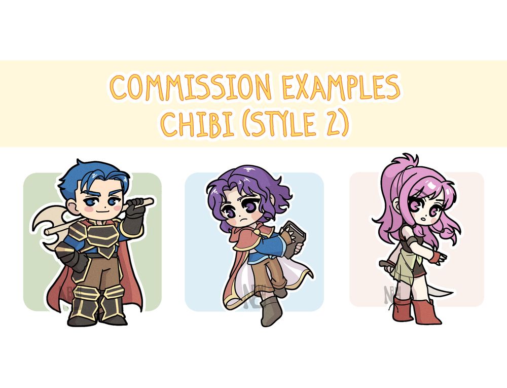 examples of chibis in my second style.