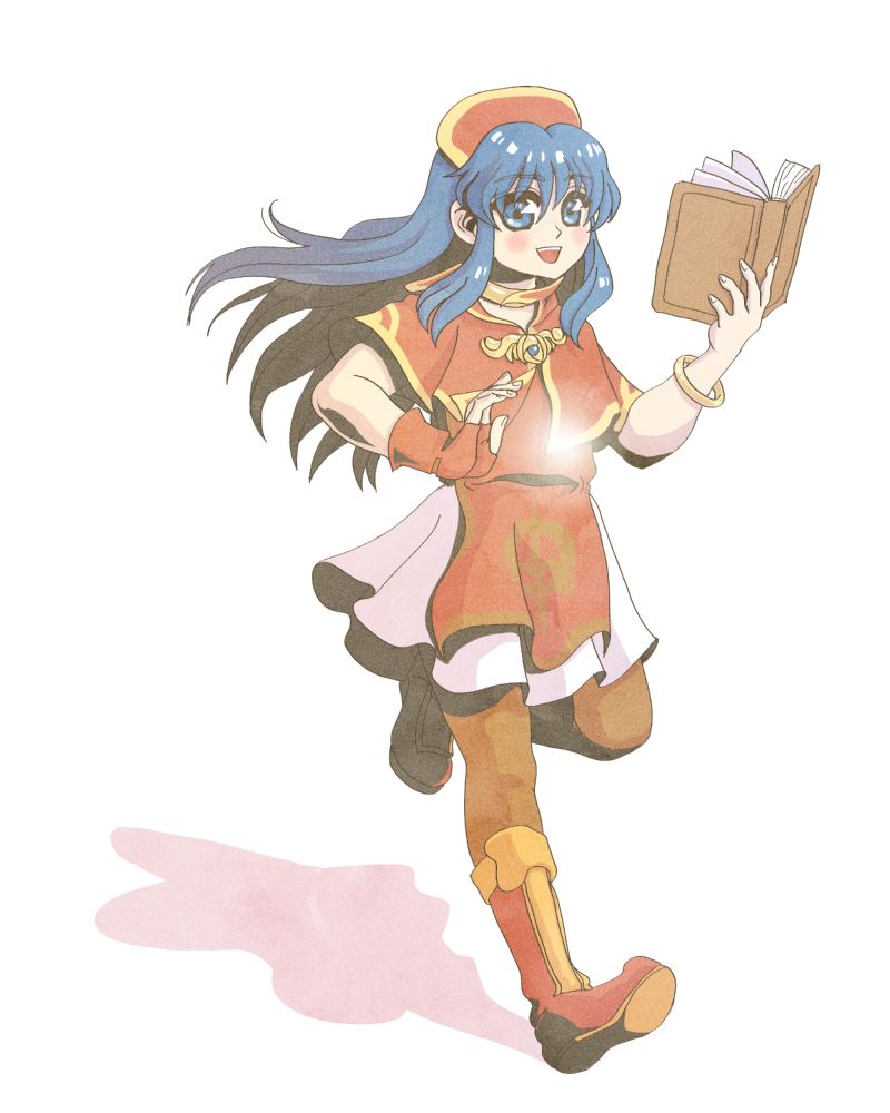 art of lilina from fire emblem: the binding blade. she's about to cast the thunder spell!