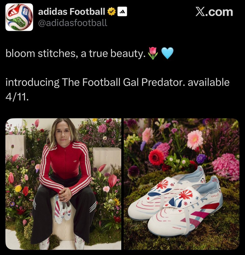 Mapi Leon modeling a shoe called Predator because the universe and irony yk