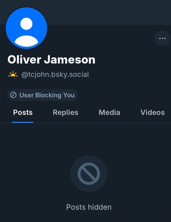 Oliver jameson has blocked me