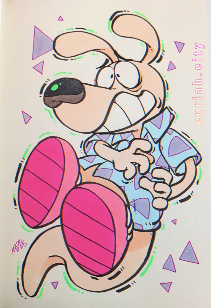 Rocko from Rocko's Modern Life. He looks like he's jumping back in shock.