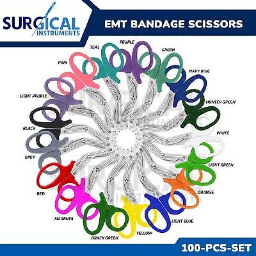 100 EMT Shears Scissor Bandage Paramedic EMS Supplies 5.5" 10 Color German Grade  | eBay