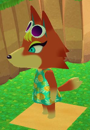 Audie Animalcrossing but more fox-coded than she already was, with a shorter snout and tufts, and Redd's tail.