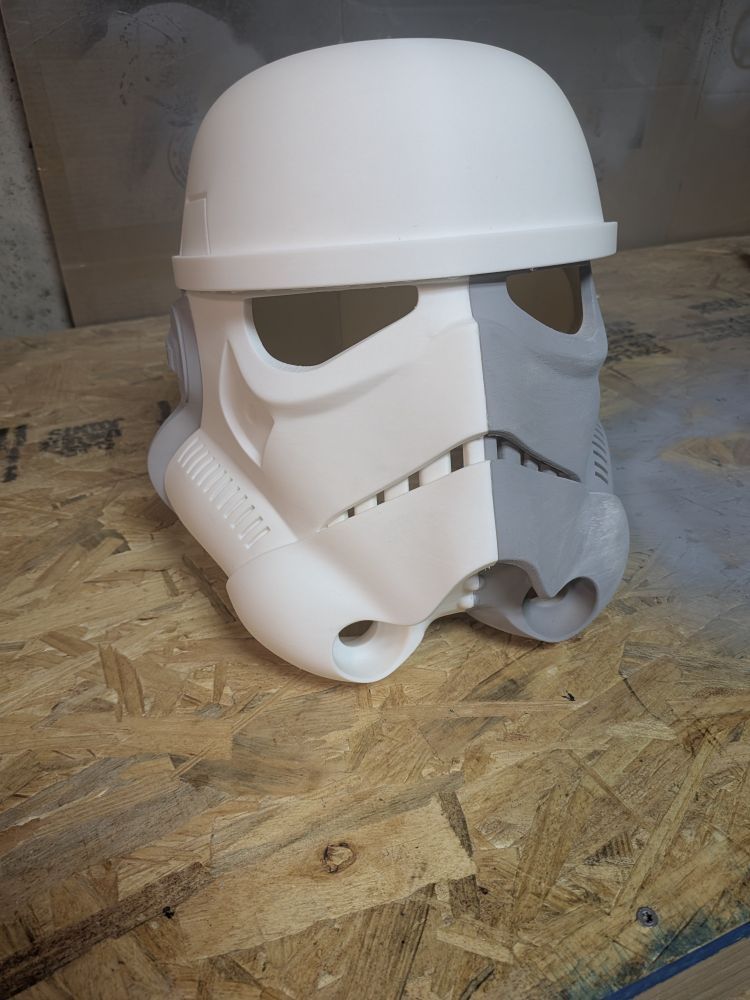 Unfinished 3d printed stormtrooper helmet
