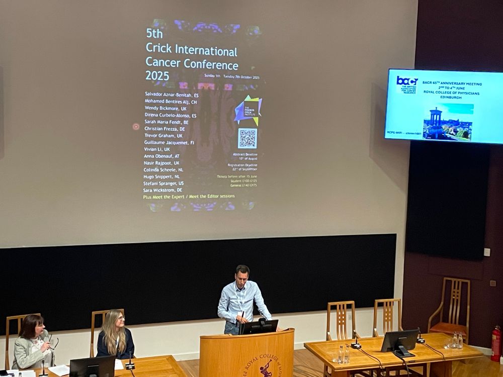 Erik Sahai invited attendees for the 5th Crick Cancer Conference in October in London.
