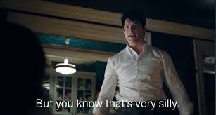 Screencap from Superman (2025) in which, in response to Lois Lane making a bad-faith argument, Superman responds "But you know that's very silly."