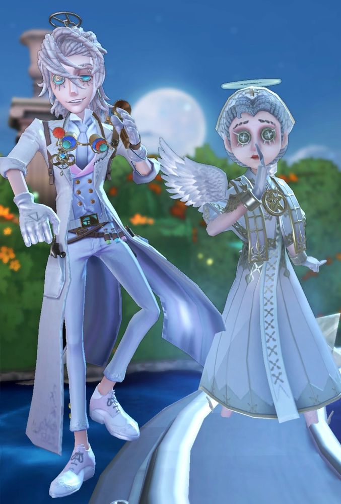 第五人格　霊犀調査員と光天使
二人並んでカメラ目線