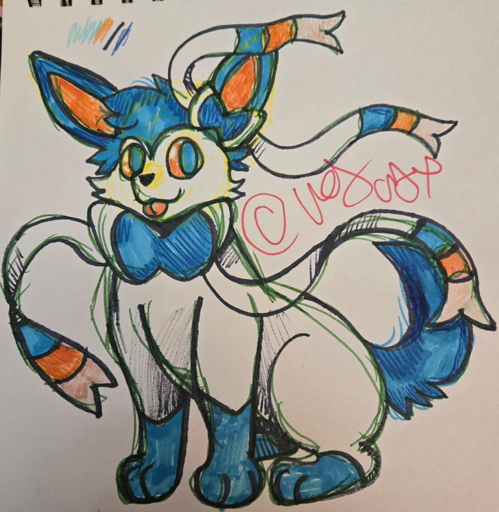 Doodle I did of a shiny Sylveon! 
