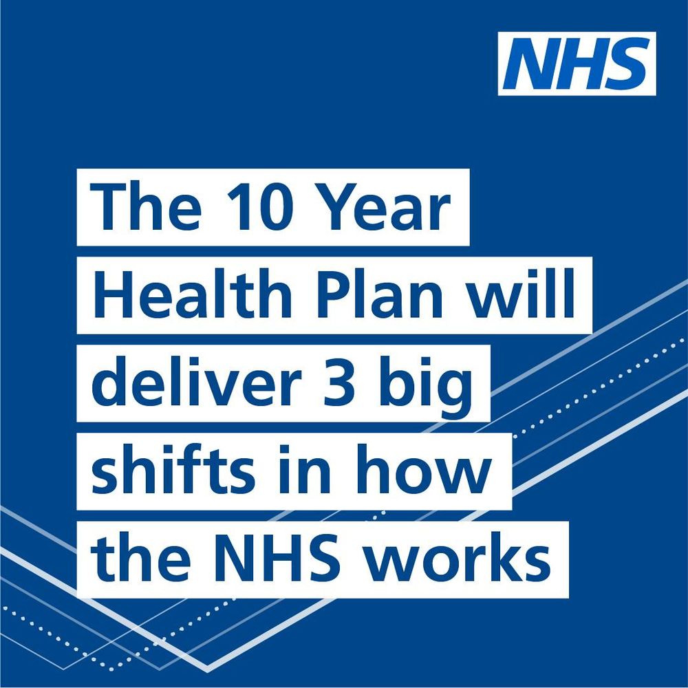 Wording about the 10 year NHS plan being in 3 big shifts of focus.