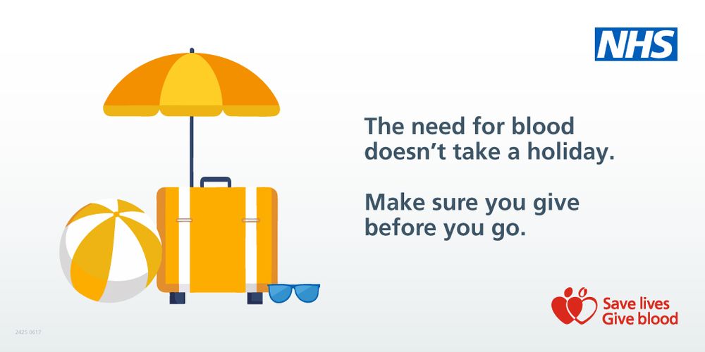 Cartoon images of beach ball, parasol, suitcase and sunglasses.