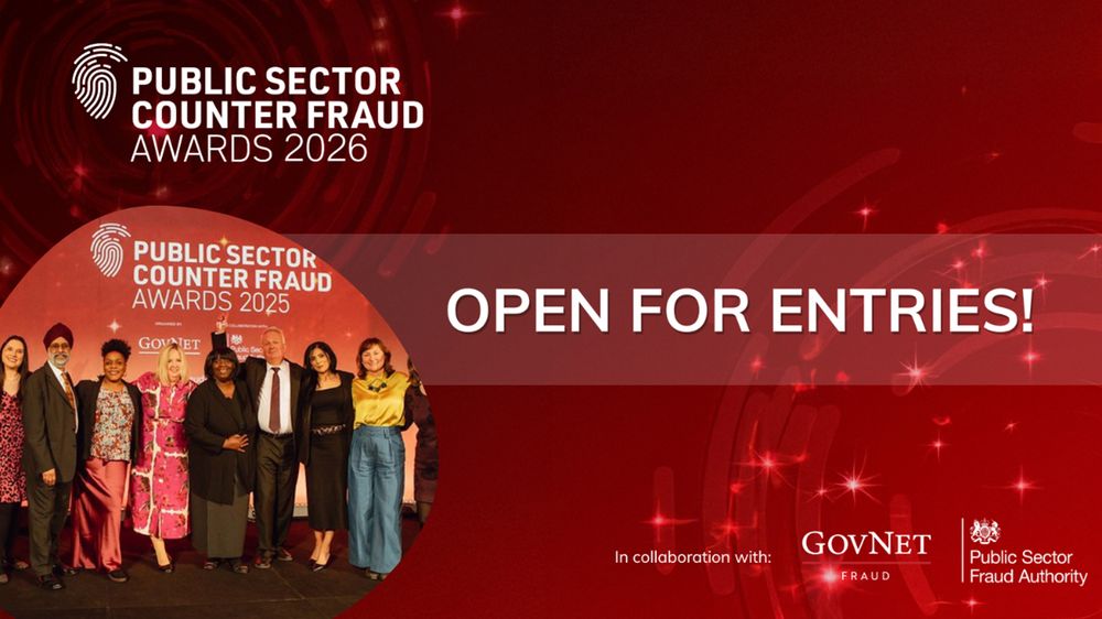 Public Sector Counter Fraud awards 2026 logo and previous winners from 2025.