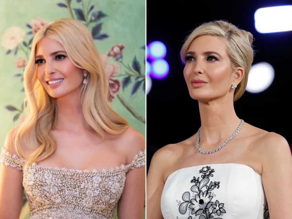 Ivanka Trump accessorized gowns by Oscar de la Renta and Givenchy with diamond jewelry from Leviev.