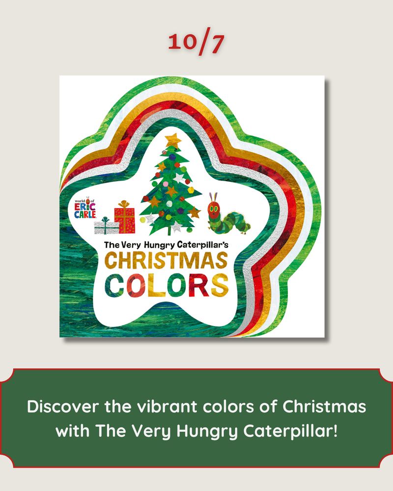 THE VERY HUNGRY CATERPILLAR'S CHRISTMAS COLORS book cover and description image