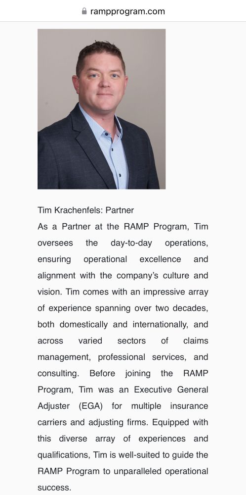 A profile from the “ramp program” showing a partner with the same last name as the young DHS official.