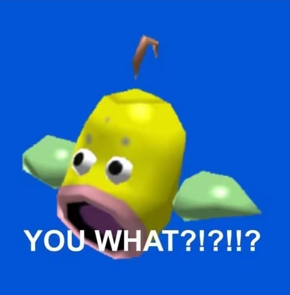 victrebell from pokemon rumble with the caption that says YOU WHAT?!?!!?