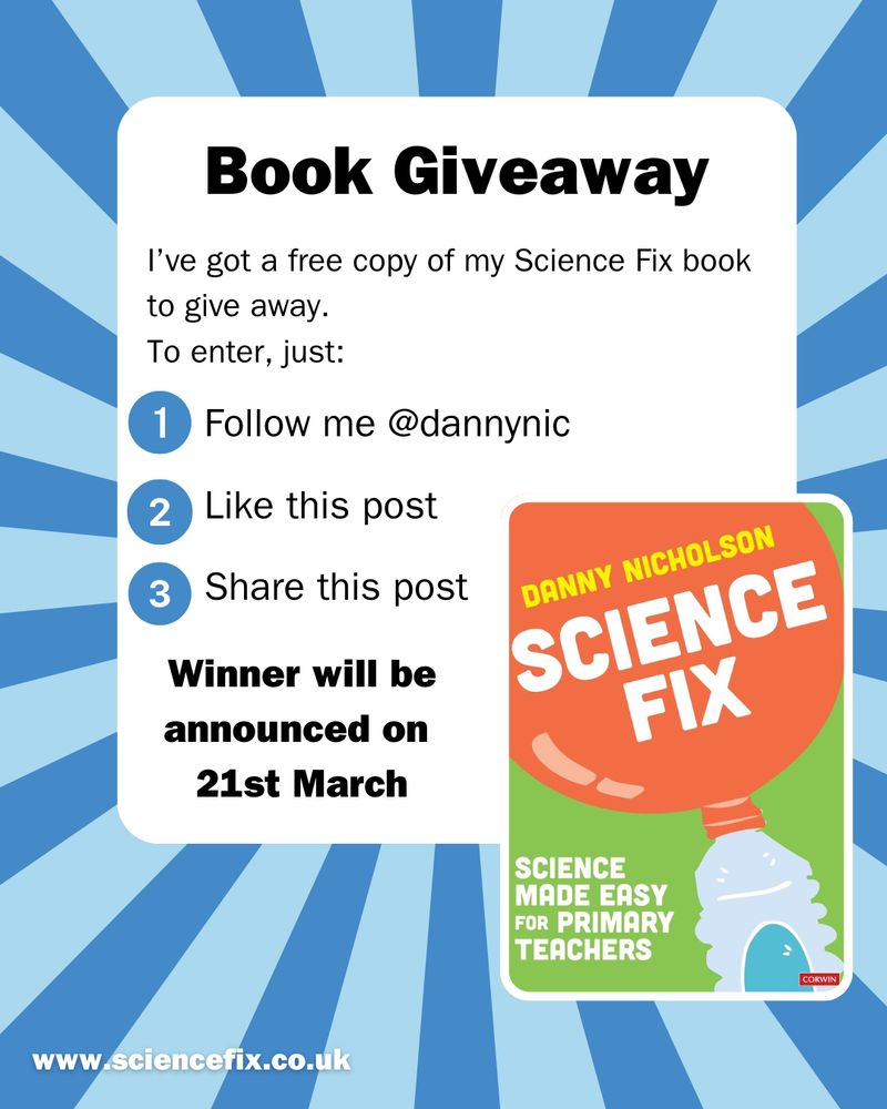 I'm running a little competition to give away one copy of my Science Fix book to my social media followers.

All you need to do is follow this account, like and share this post.

The winner will be chosen across all my social channels. Competition will close on 21st March and I'll announce the winner shortly after. 

Good luck!