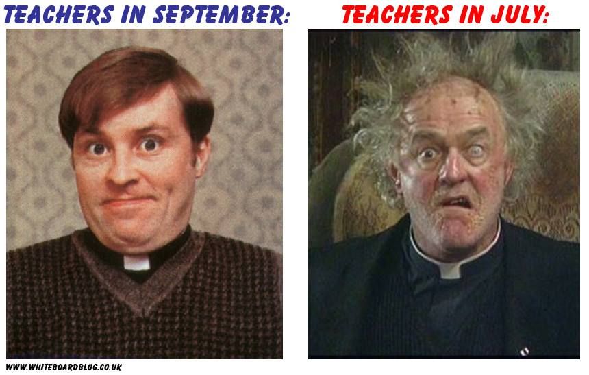 teachers in september vs july... Father Dougal vs Father Jack