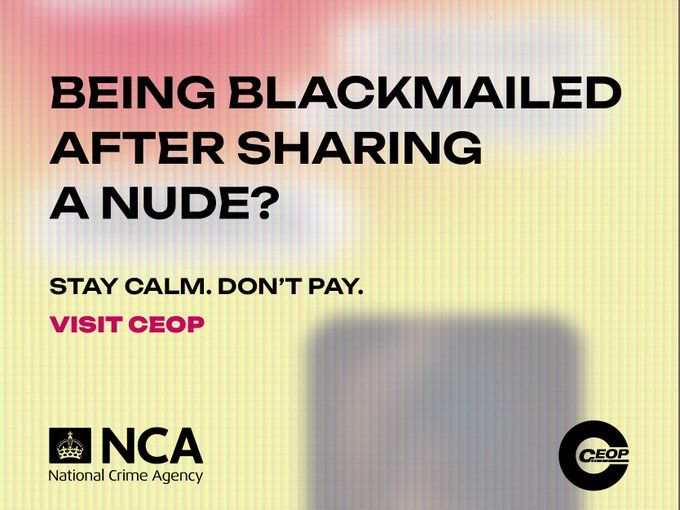 Being blackmailed after sharing a nude. Stay calm. Don't Pay
