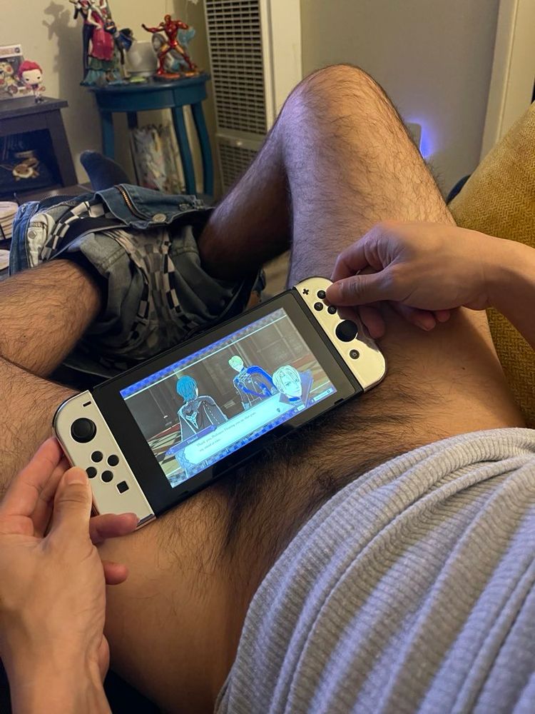 Me, playing “Fire Emblem: Three Houses” on the Nintendo Switch with my pants pulled down.