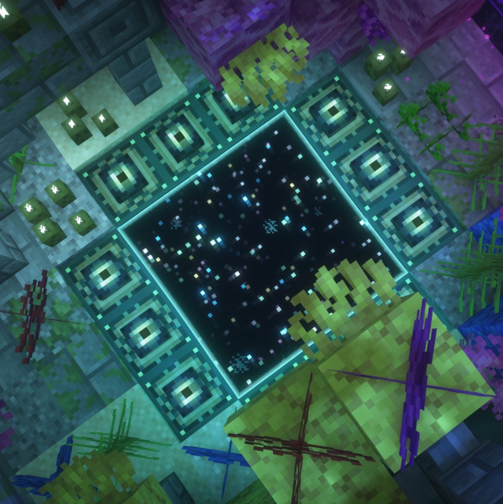 a minecraft nether portal underwater