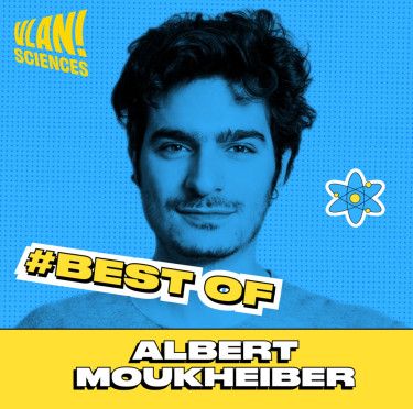 vignette "best of Albert Moukheiber", fond bleu barré jaune