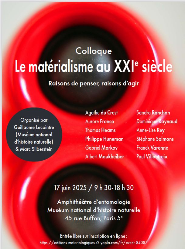 affiche du colloque, avec un objet rouge que je ne connais pas