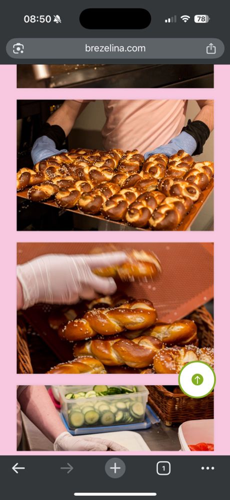 Brezelina Webseite mit Bildern wie die Brezenzöpfe hergestellt werden. 