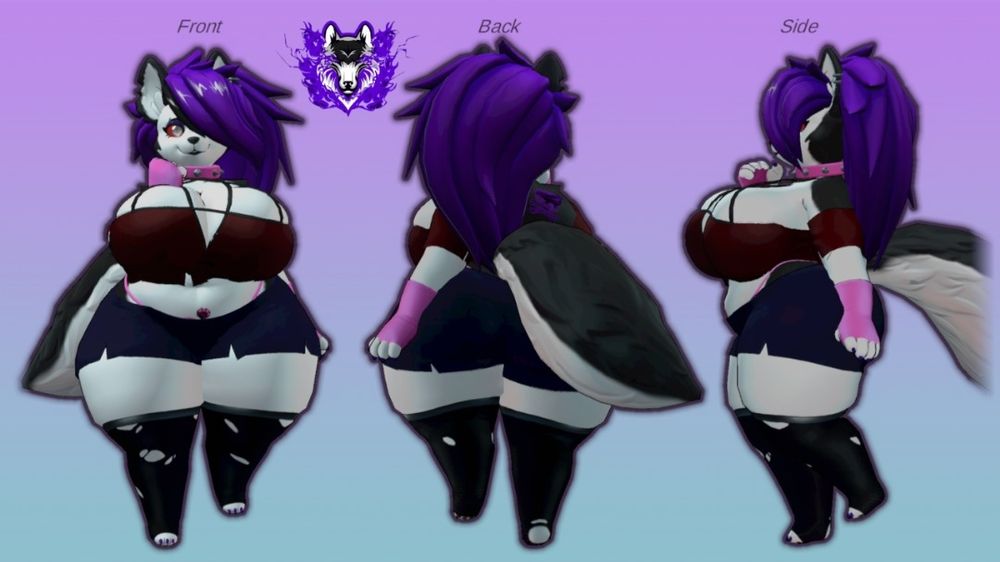 Reference sheet for my custom hellhound avatar