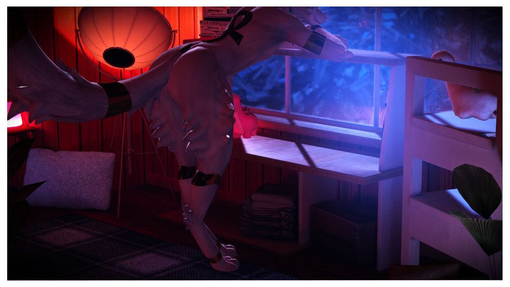 Kyuulin bent over to look outside a window