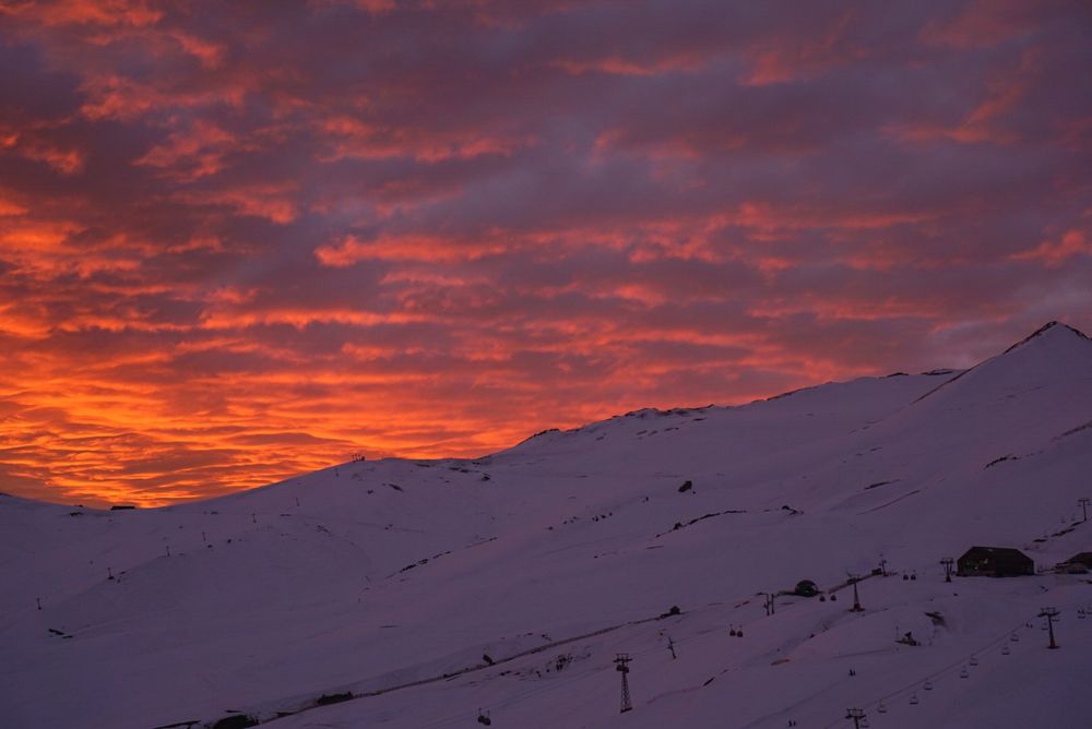 Sunset at Valle Nevado in Chile
