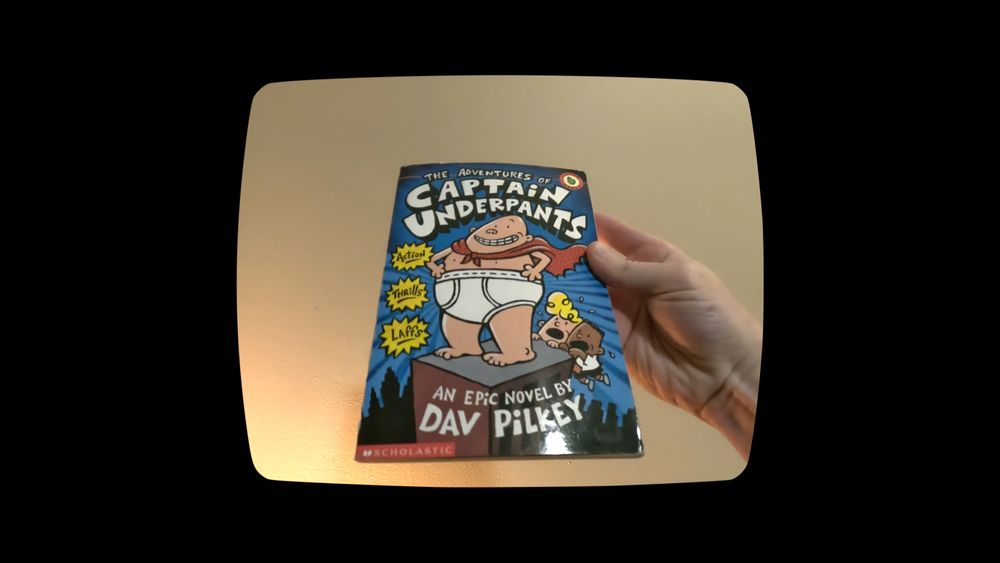 A copy of the original Captain Underpants book by Dav Pilkey.