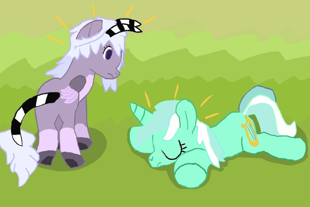 A pony discovered the collapsed Lyra Heartstrings.