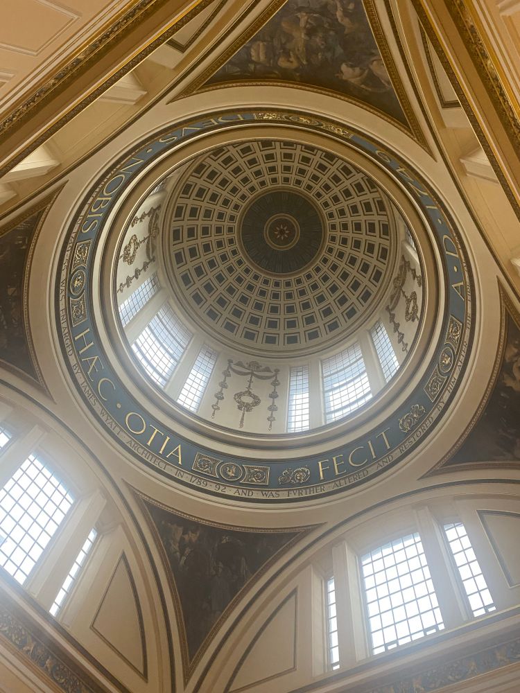 The very grand ceiling of Liverpool Town Hall