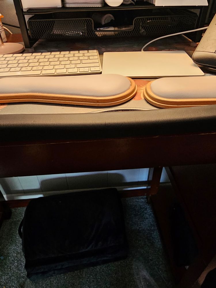 Desk with a foam edge added.