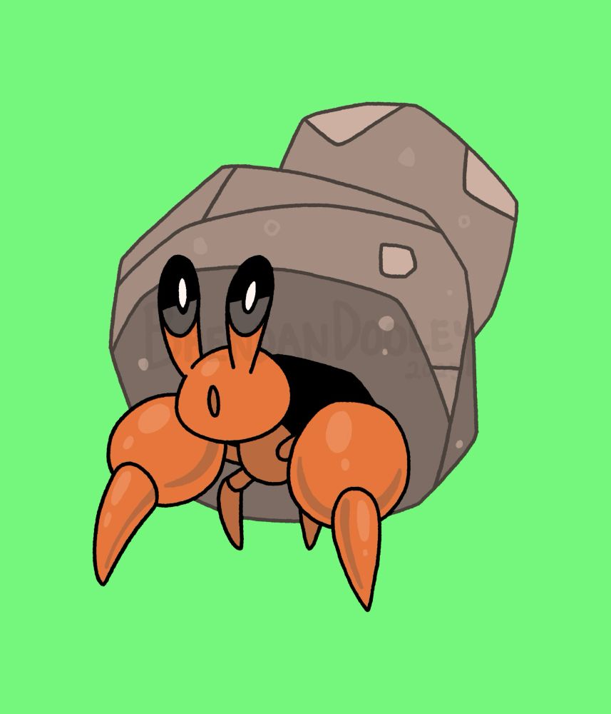 The Pokémon Dwebble.