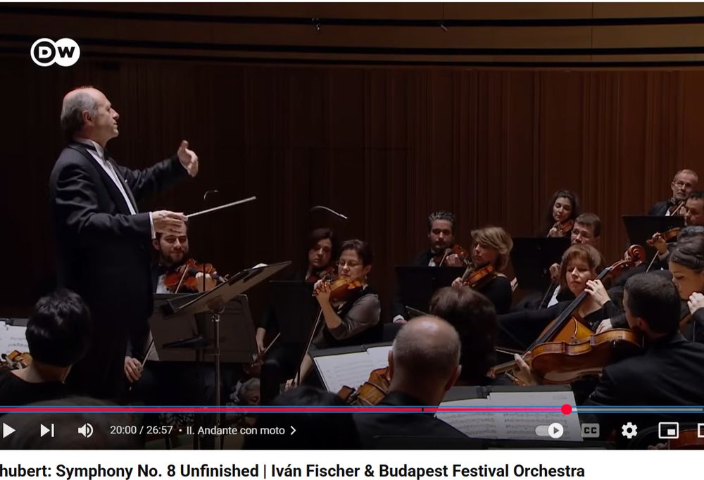 Youtube video of a Schubert Unfinished Symphony performance, stopped before the end.