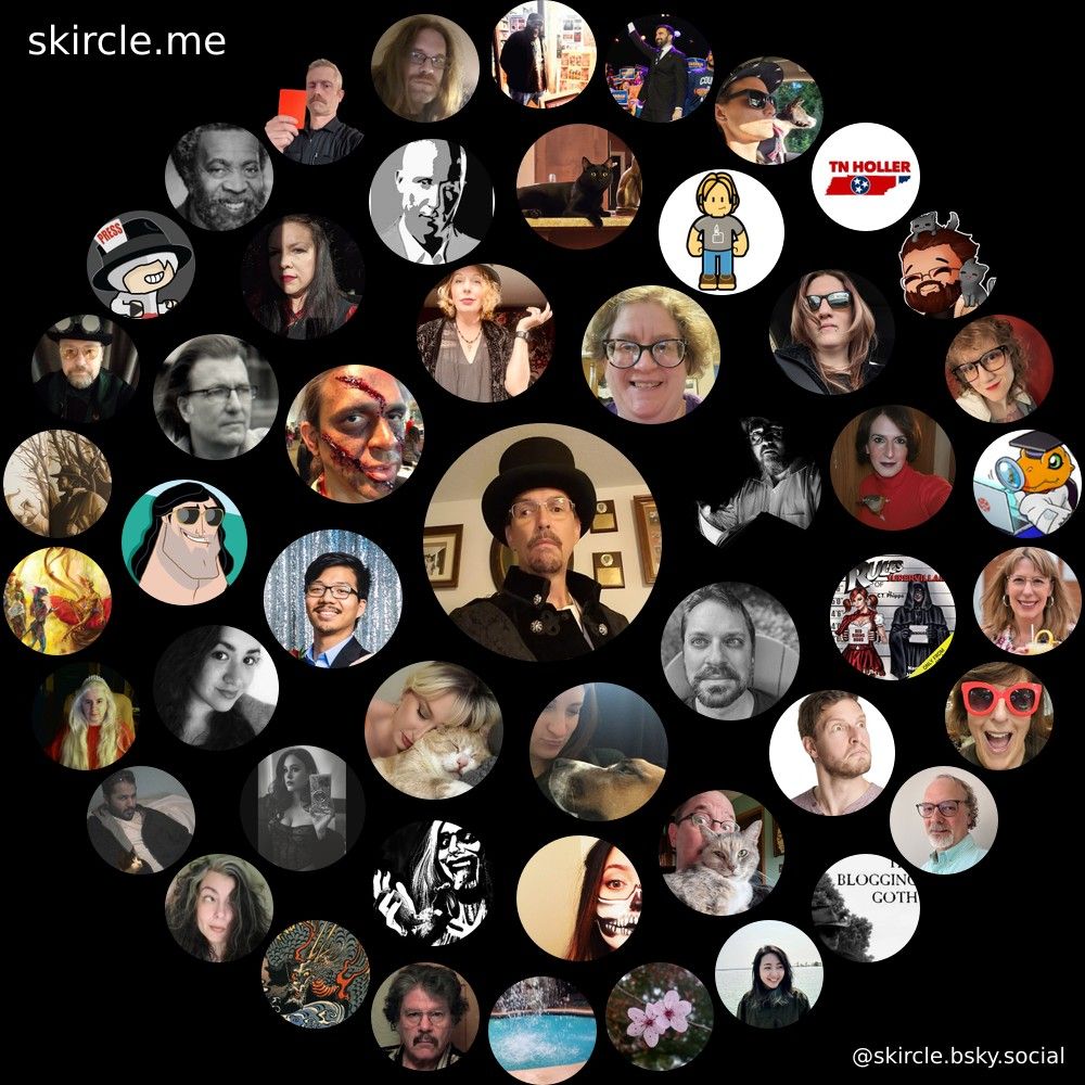 a black background with concentric circles of the folks I interact with most. No way to list them all... but I love these guys. 