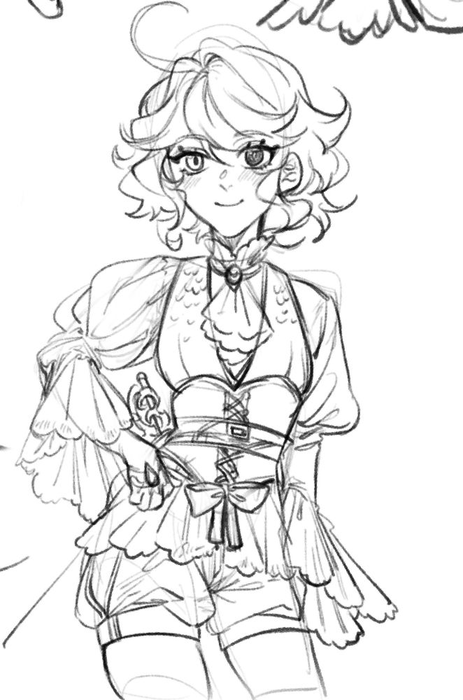 Furina wearing a medieval chevalier's outfit (liberties taken)