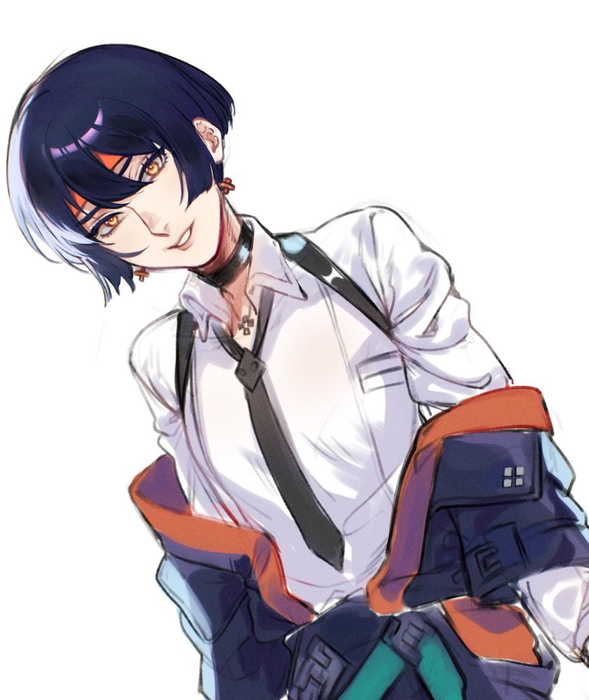 drawing of the concept art version of Asaba Harumasa as was shown in Famitsu
