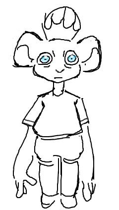 Drawing of a creature with big sideways ears, creepy blue eyes, and unnaturally long arms looking vaguely towards the viewer.

TagAxArt AxRBG