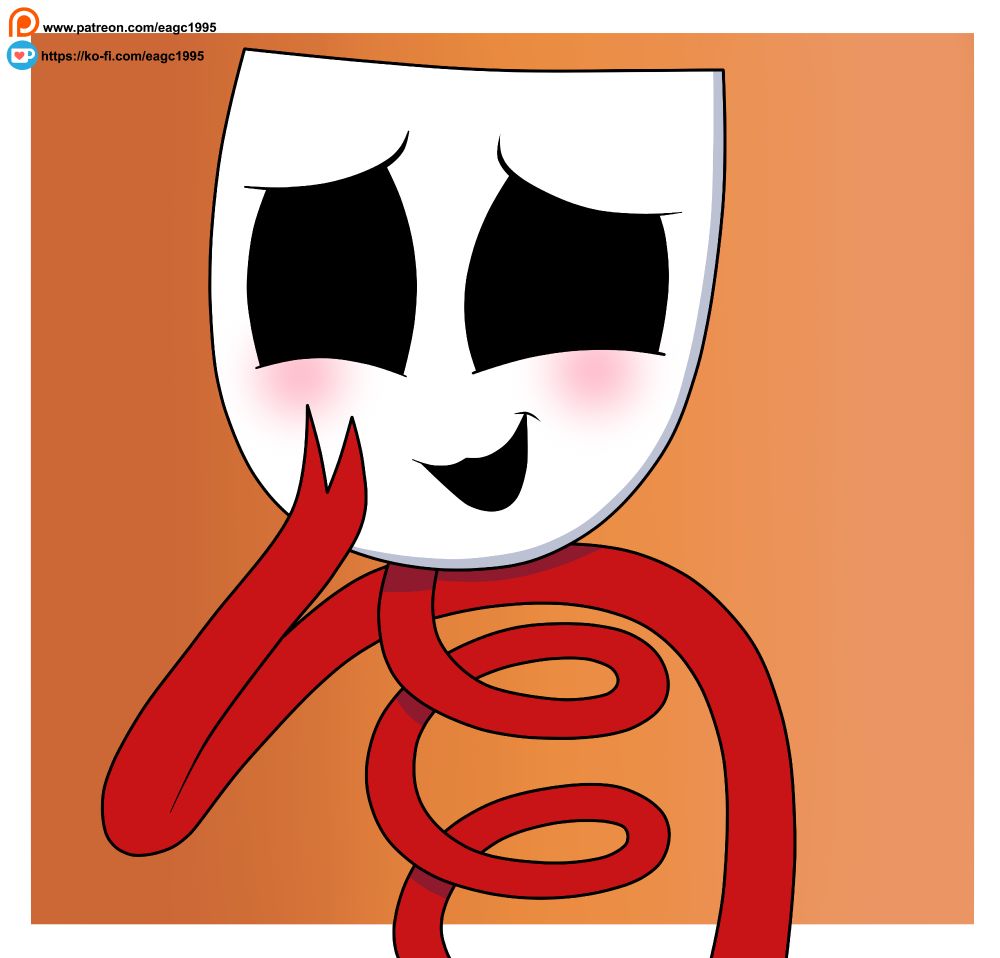 Gangle from The Amazing Digital Circus, smilling and blushing