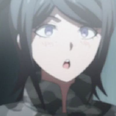 Mukuro Ikusaba from the "Danganronpa" series looking shocked