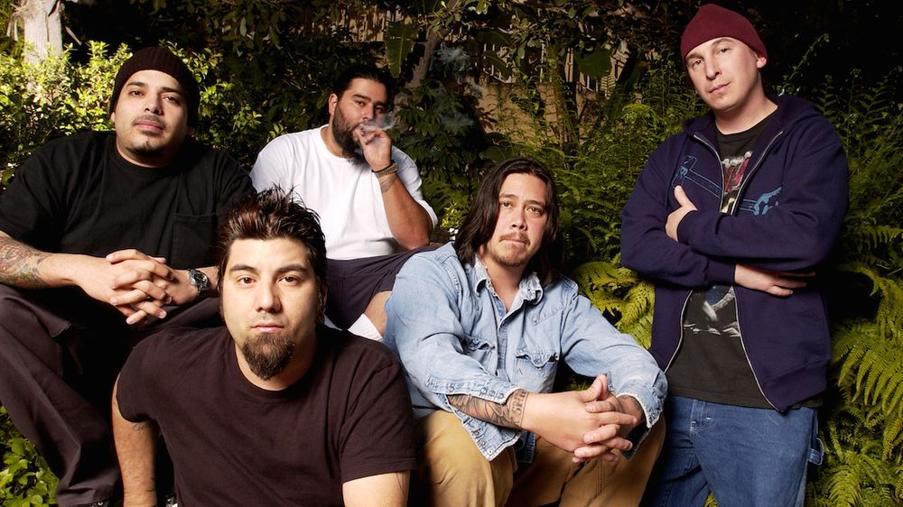 Deftones

Left to Right: Frank Delgado, Chino Moreno, Stephen Carpenter, Chi Cheng, Abe Cunningham. 