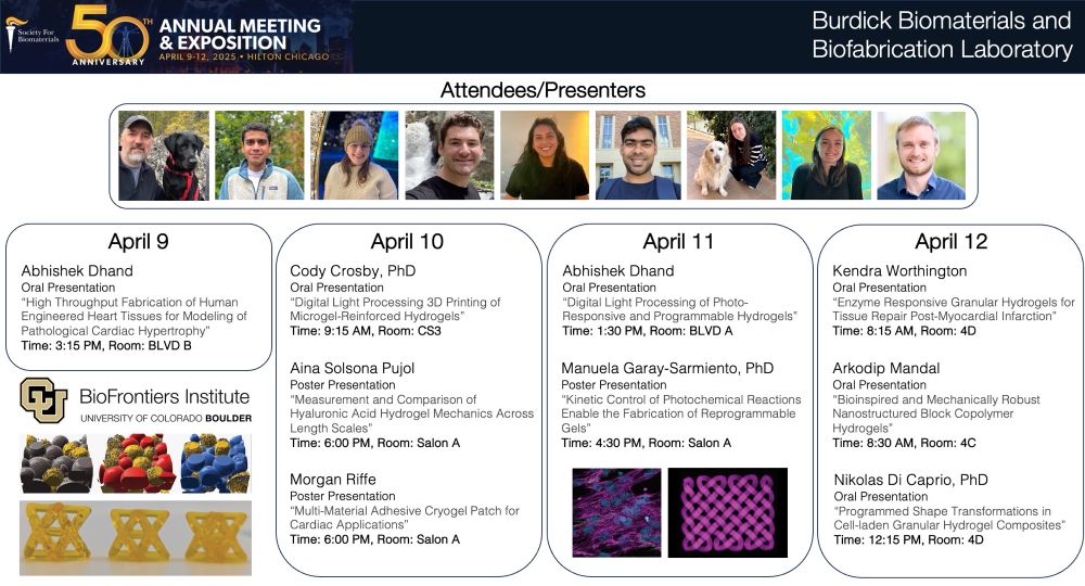 List of Burdick Lab podium and poster presentations at SFB 2025