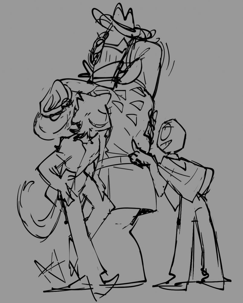 battat and pluey being flirty with a flustered jongler